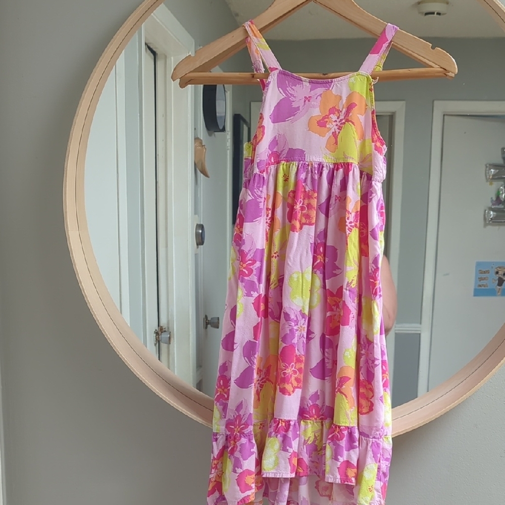 ​🌞BOGO🌞 George Girls Size 7 Pink Floral Rayon Sundress Adjustable Straps